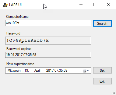 Local Administrator Password Solution (LAPS) 20 LAPS GUI Local Administrator Password Solution (LAPS) 19