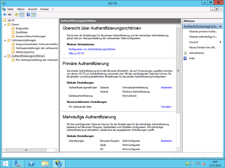 Verwaltungskonsole Active Directory Verbunddienst 3.0 Verwaltungskonsole Active Directory Verbunddienst 3.0