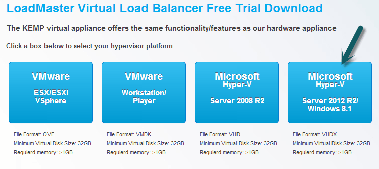 Kemp LoadMaster unter Windows Server 2012 R2 einrichten - 051414 0454 KempLoadMas1 Auswahl des richtigen VM-Formates