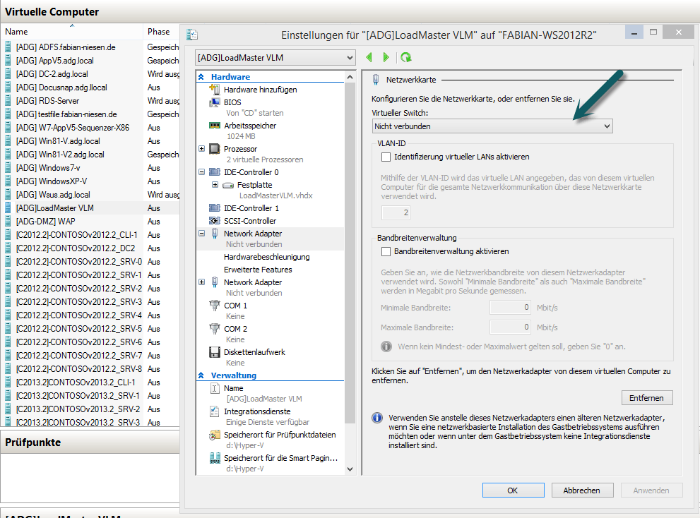 Kemp LoadMaster unter Windows Server 2012 R2 einrichten - 051414 0454 KempLoadMas2 Konfiguration des Netzwerks in Hyper-V
