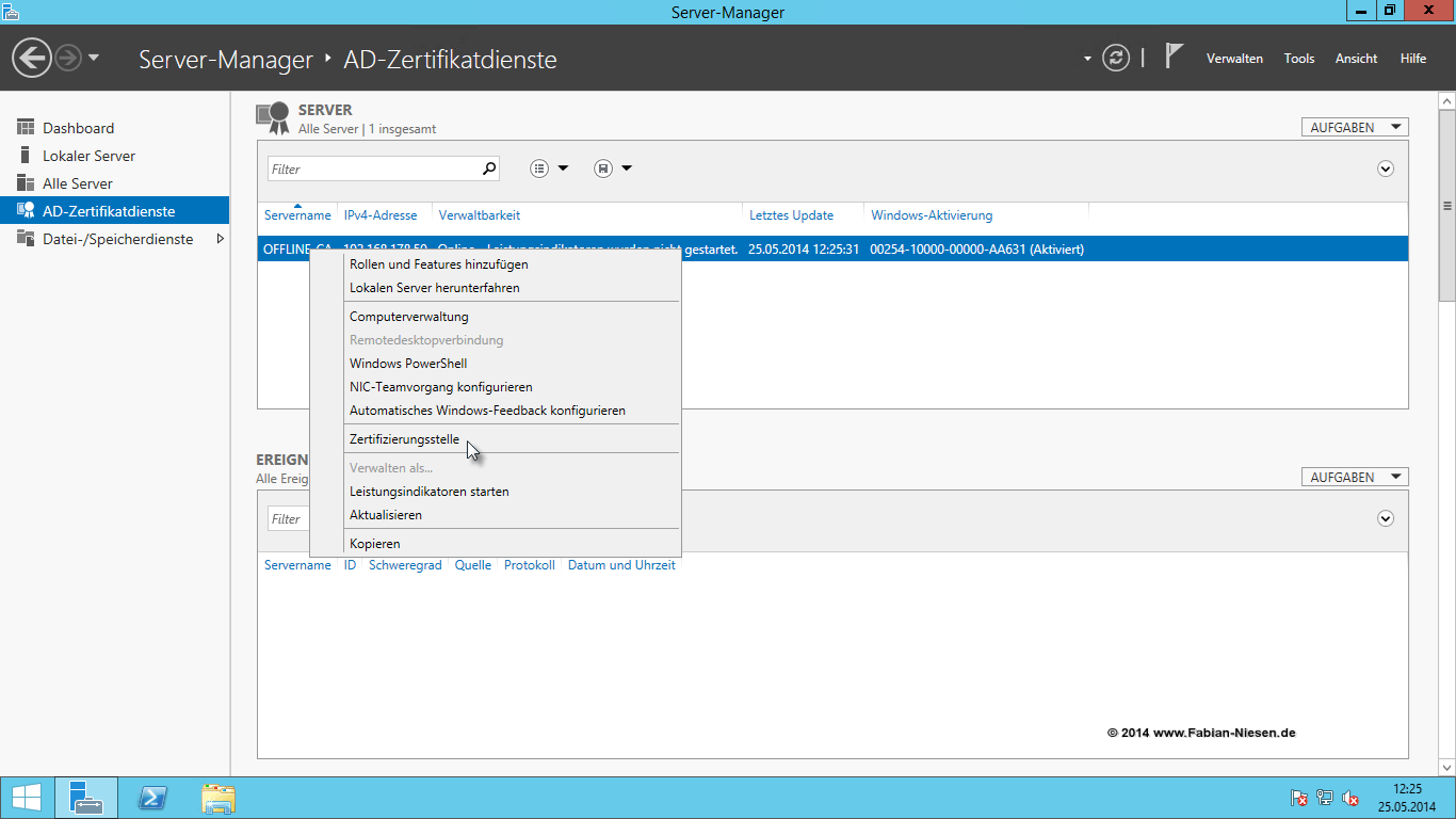 Installation einer Zertifizierungsstelle unter Windows Server 2012R2 Teil 1 - Die Offline Root-CA - 060914 1319 Installatio10 Installation einer Zertifizierungsstelle unter Windows Server 2012R2 Teil 1 - Die Offline Root-CA - 060914 1319 Installatio10 - 9