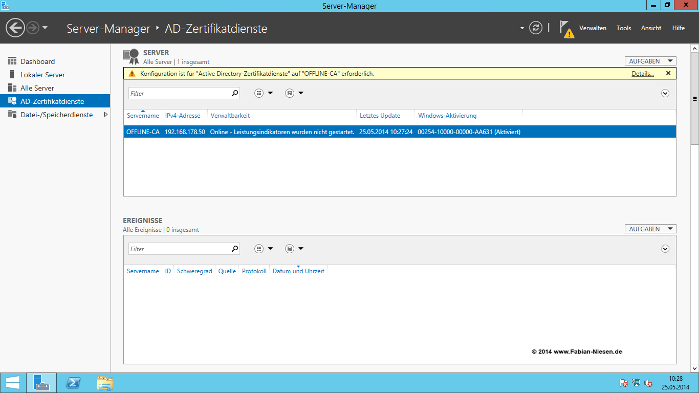 Installation einer Zertifizierungsstelle unter Windows Server 2012R2 Teil 1 - Die Offline Root-CA - 060914 1319 Installatio4 Installation einer Zertifizierungsstelle unter Windows Server 2012R2 Teil 1 - Die Offline Root-CA - 060914 1319 Installatio4 - 3