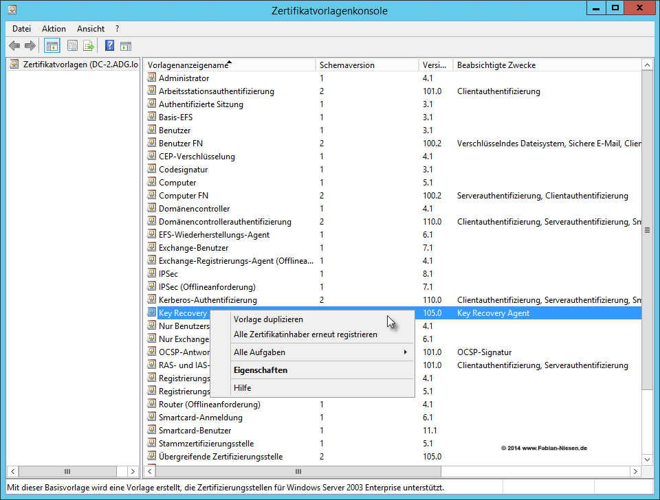 Installation einer Zertifizierungsstelle unter Windows Server 2012R2 Teil 2 - Erstellen der unter geordneten CA - 060914 1321 Installatio14 - 15