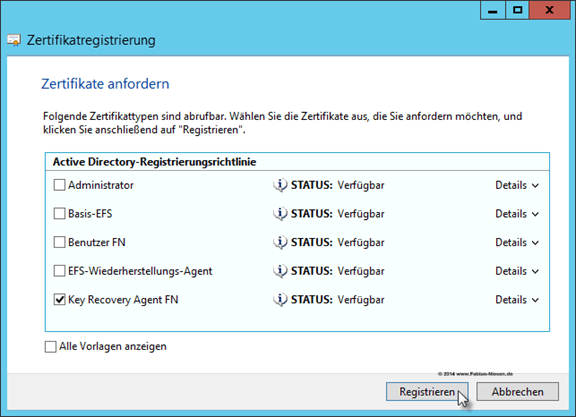 Installation einer Zertifizierungsstelle unter Windows Server 2012R2 Teil 2 - Erstellen der unter geordneten CA - 060914 1321 Installatio17 - 18