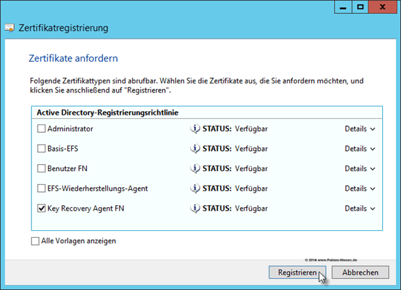 Installation einer Zertifizierungsstelle unter Windows Server 2012R2 Teil 2 - Erstellen der unter geordneten CA 19 060914 1321 Installatio17