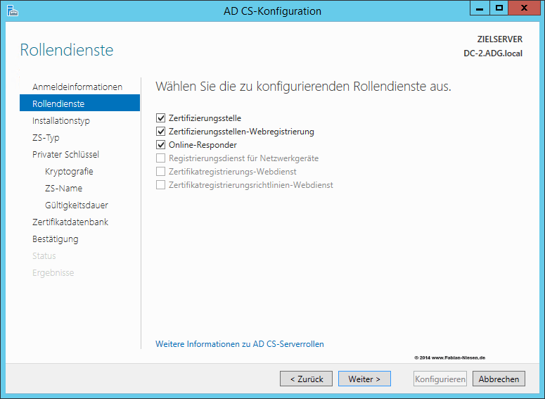 Installation einer Zertifizierungsstelle unter Windows Server 2012R2 Teil 2 - Erstellen der unter geordneten CA - 060914 1321 Installatio2 - 3