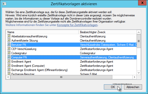 Installation einer Zertifizierungsstelle unter Windows Server 2012R2 Teil 2 - Erstellen der unter geordneten CA 27 060914 1321 Installatio25