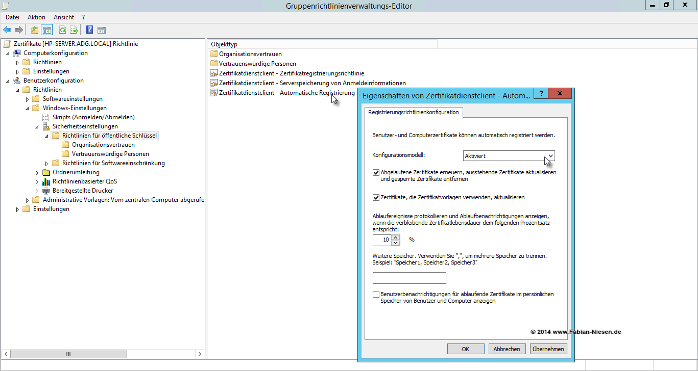 Installation einer Zertifizierungsstelle unter Windows Server 2012R2 Teil 2 - Erstellen der unter geordneten CA - 060914 1321 Installatio27 - 28