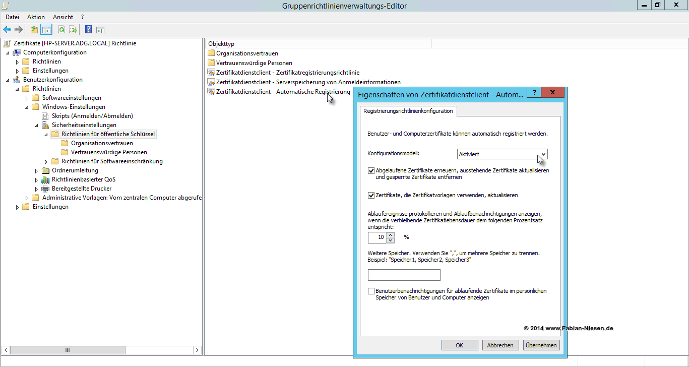 Installation einer Zertifizierungsstelle unter Windows Server 2012R2 Teil 2 - Erstellen der unter geordneten CA 29 060914 1321 Installatio27