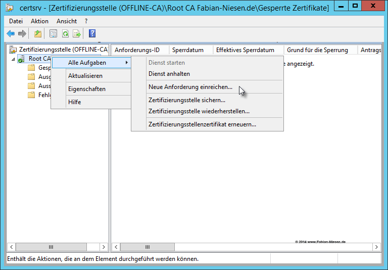 Installation einer Zertifizierungsstelle unter Windows Server 2012R2 Teil 2 - Erstellen der unter geordneten CA - 060914 1321 Installatio8 - 9