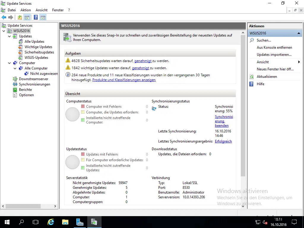 WSUS auf Windows Server 2016 – First Look