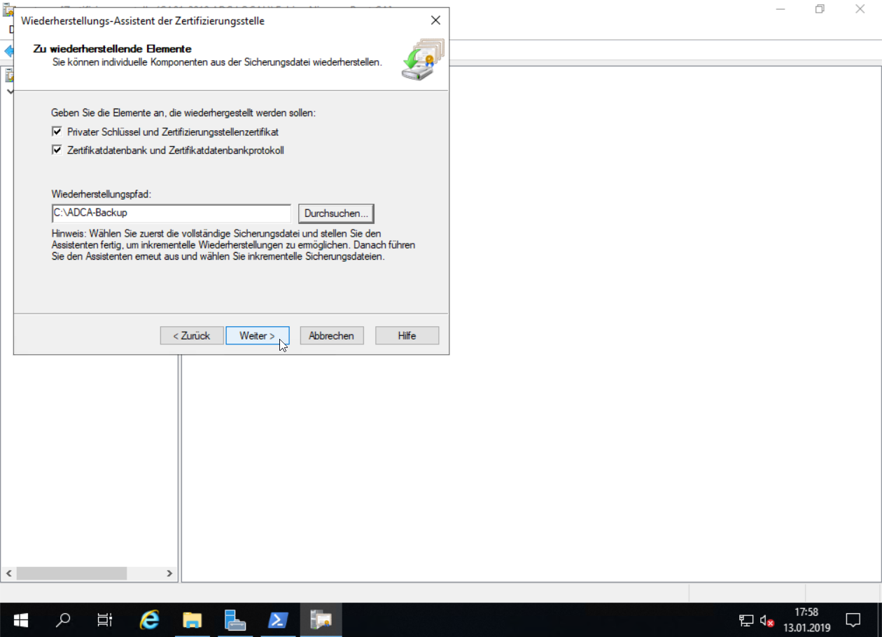 Umzug einer Windows Zertifizierungsstelle von 2012R2 auf Windows Server 2019 - 011319 1827 UmzugeinerW11 Umzug einer Windows Zertifizierungsstelle von 2012R2 auf Windows Server 2019 - 011319 1827 UmzugeinerW11 - 12