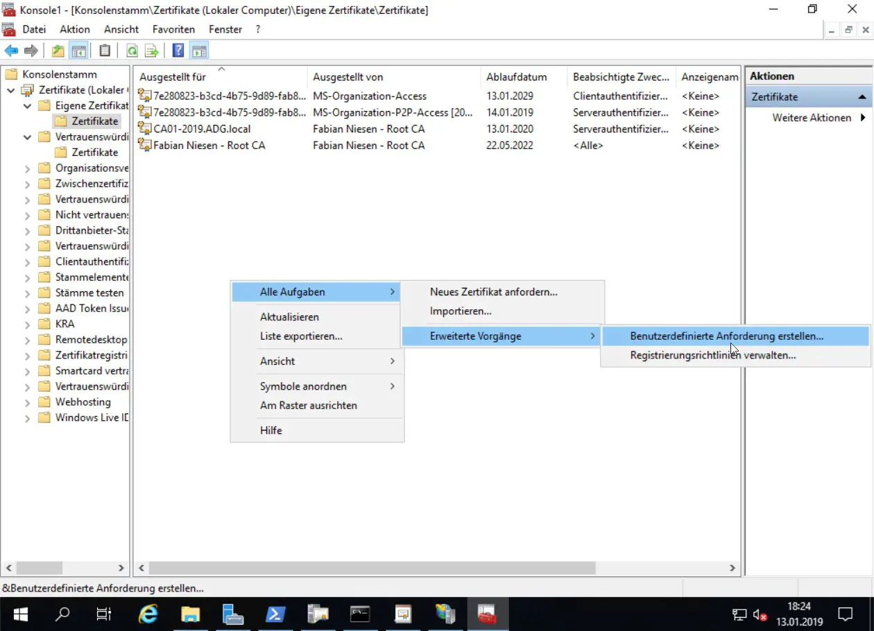 Umzug einer Windows Zertifizierungsstelle von 2012R2 auf Windows Server 2019 - 011319 1827 UmzugeinerW16 - 17