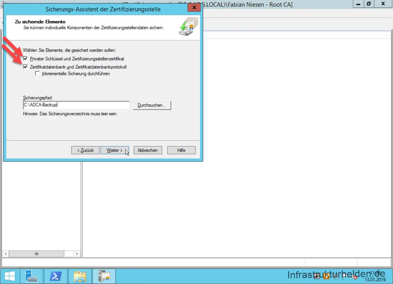 Umzug einer Windows Zertifizierungsstelle von 2012R2 auf Windows Server 2019 - 011319 1827 UmzugeinerW2 - 3