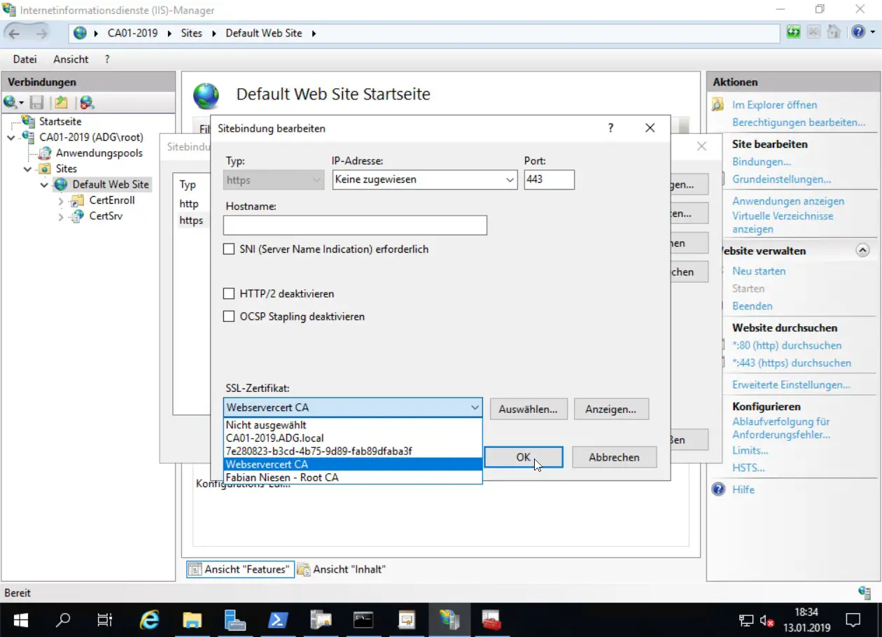 Umzug einer Windows Zertifizierungsstelle von 2012R2 auf Windows Server 2019 - 011319 1827 UmzugeinerW21 - 22