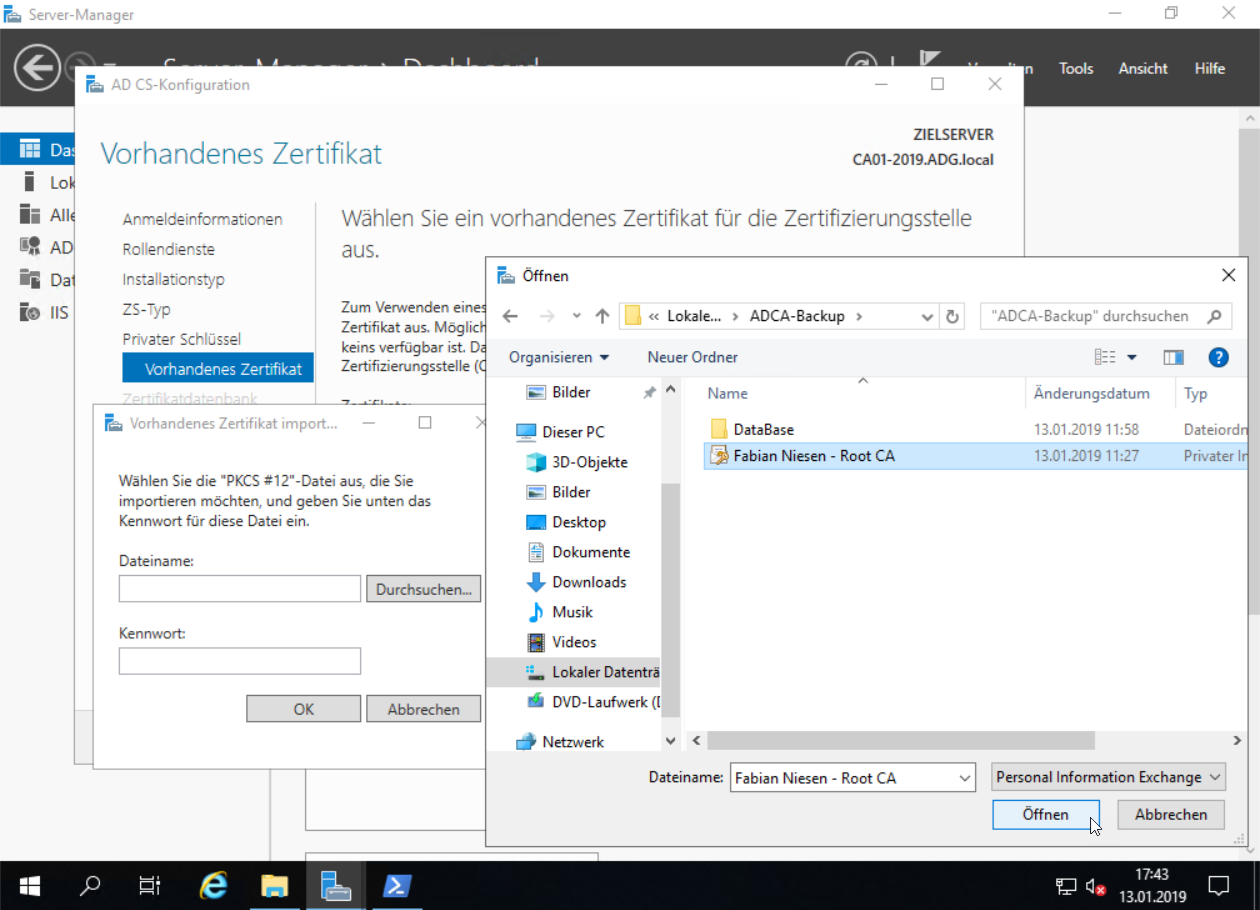Umzug einer Windows Zertifizierungsstelle von 2012R2 auf Windows Server 2019 - 011319 1827 UmzugeinerW7 - 8