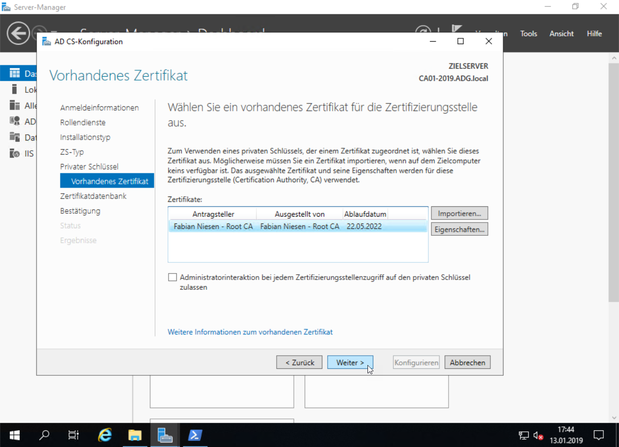 Umzug einer Windows Zertifizierungsstelle von 2012R2 auf Windows Server 2019 - 011319 1827 UmzugeinerW8 Umzug einer Windows Zertifizierungsstelle von 2012R2 auf Windows Server 2019 - 011319 1827 UmzugeinerW8 - 9