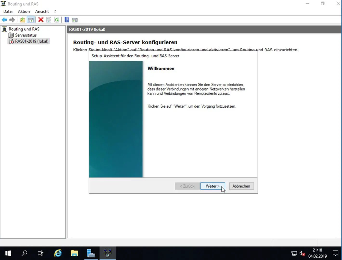 VPN Server mit Windows Server 2019 (RAS)