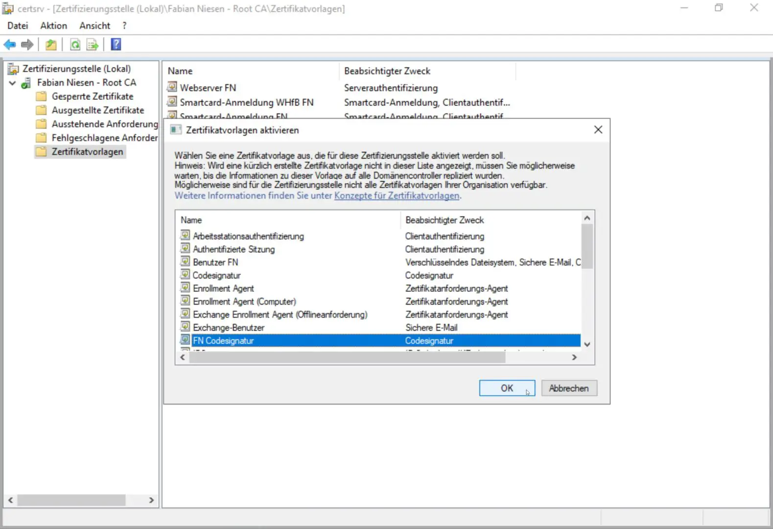 CodeSigning Zertifikate mit Windows Server 2019 Zertifikatsdienste - 021119 1914 CodeSigning14 - 15