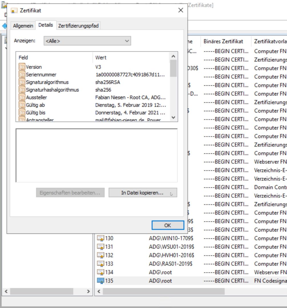 CodeSigning Zertifikate mit Windows Server 2019 Zertifikatsdienste - 021119 1914 CodeSigning22 CodeSigning Zertifikate mit Windows Server 2019 Zertifikatsdienste - 021119 1914 CodeSigning22 - 23
