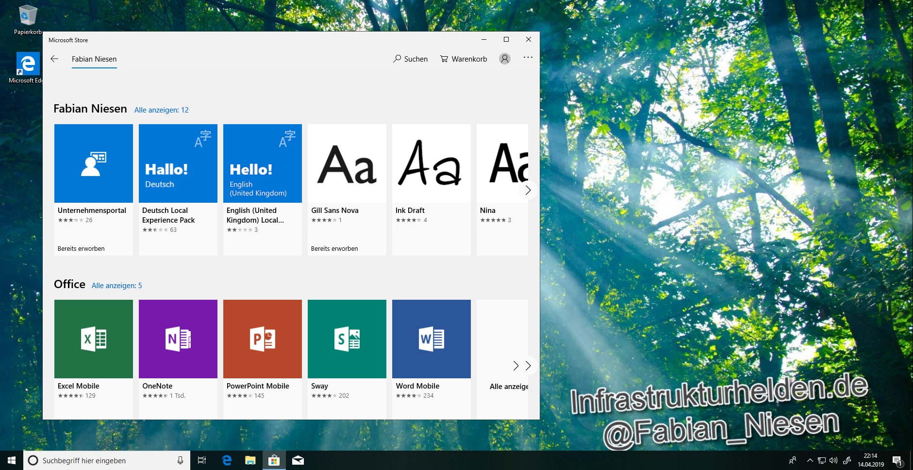 Windows 10 und der Microsoft Store 4 Window Store nach der Anmeldung mit aktivierter Richtlinie "Nur privaten Store im Microsoft Store anzeigen"