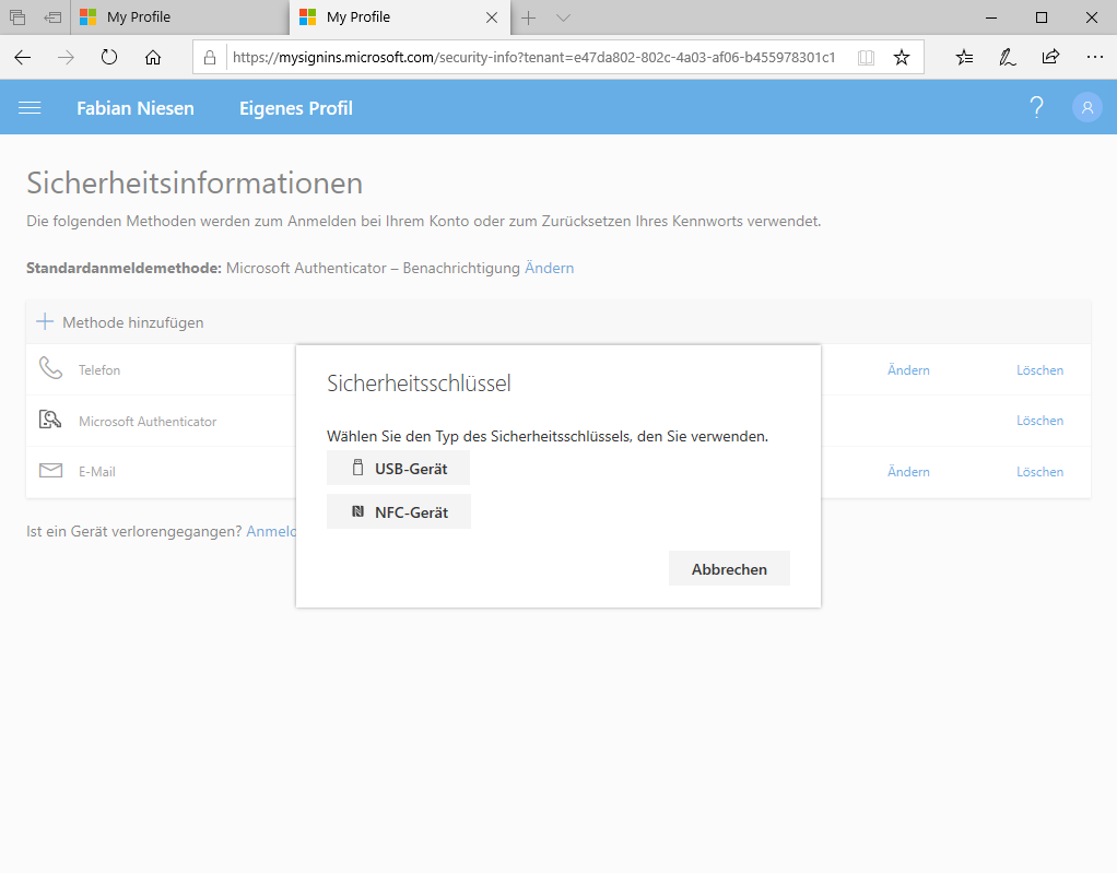 Neue Authentifizierungsmethoden bei Azure AD - Ein Versuch mit Fido2 - Update - 071119 1948 NeueAuthent13 Neue Authentifizierungsmethoden bei Azure AD - Ein Versuch mit Fido2 - Update - 071119 1948 NeueAuthent13 - 14