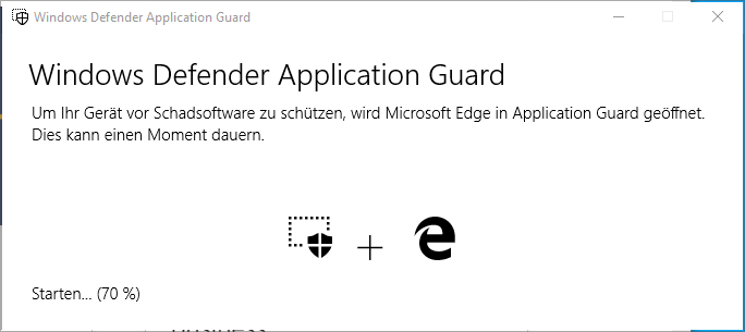 Neues vom Edge Chromium - 072319 0518 NeuesvomEdg3 Start des Windows Defender Application Guard mit Edge Insider DEV