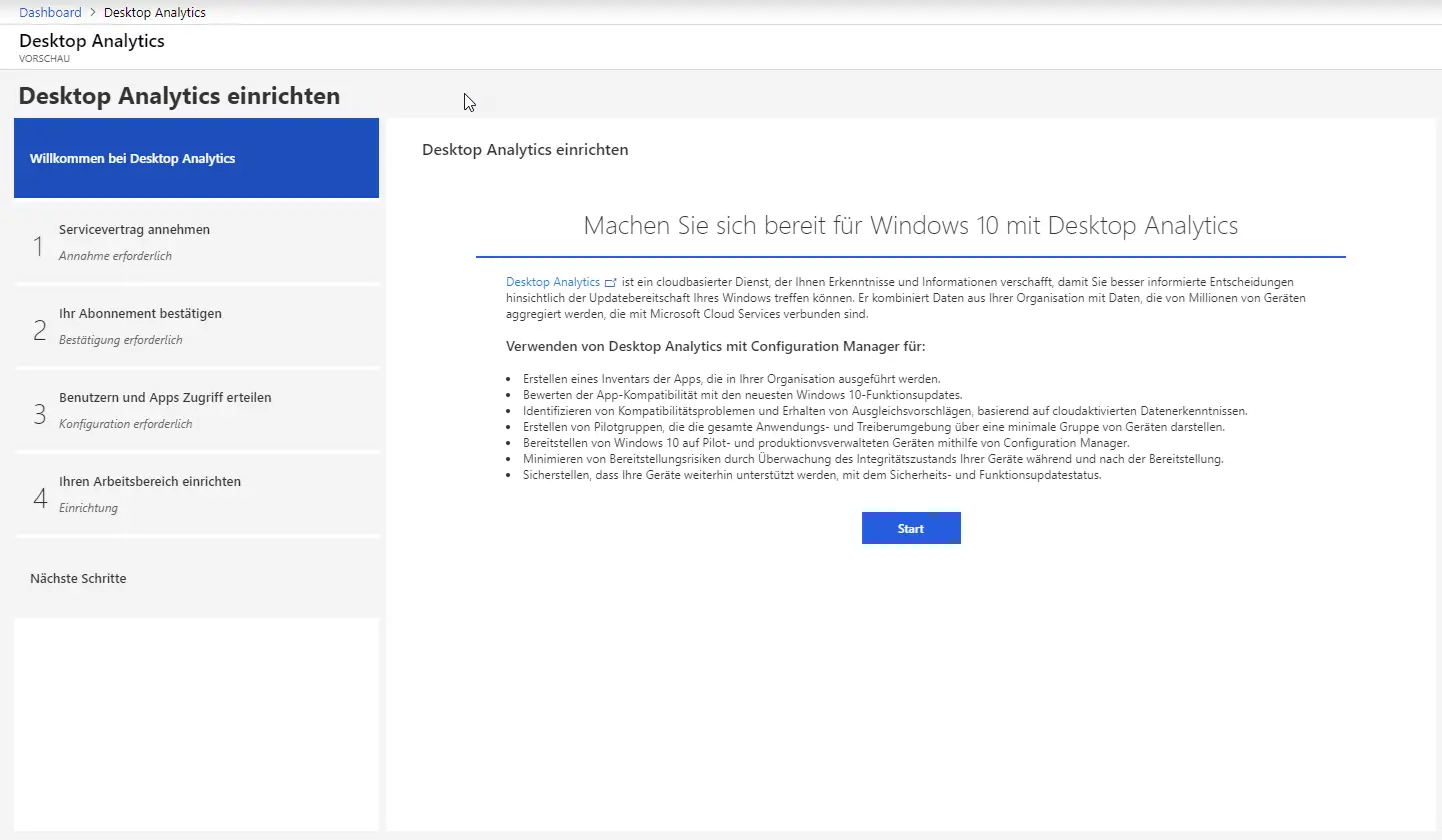 Neues zu Windows Analytics: Upgrade Readiness / Desktop Analytics