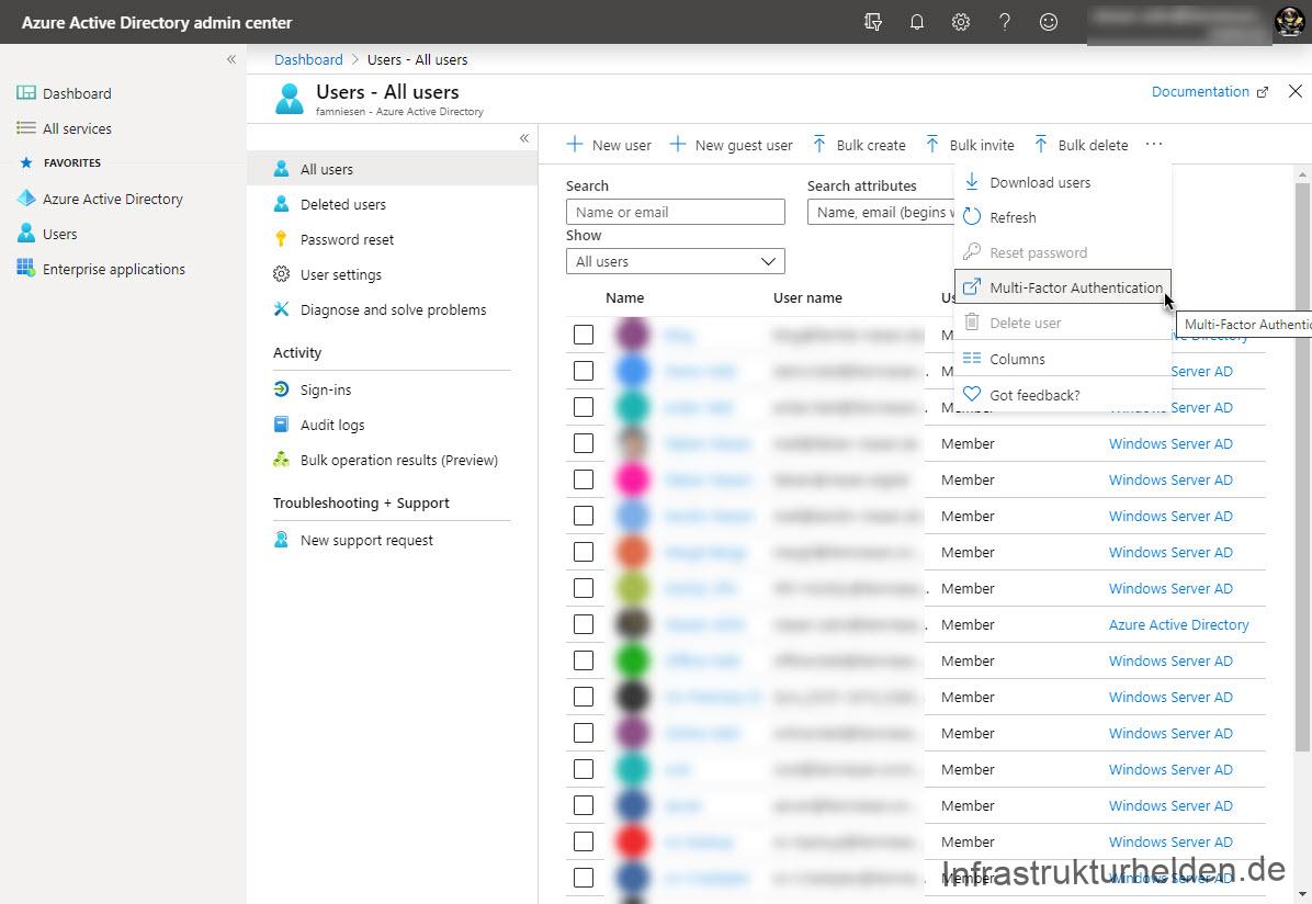 Azure Active Directory admin center 