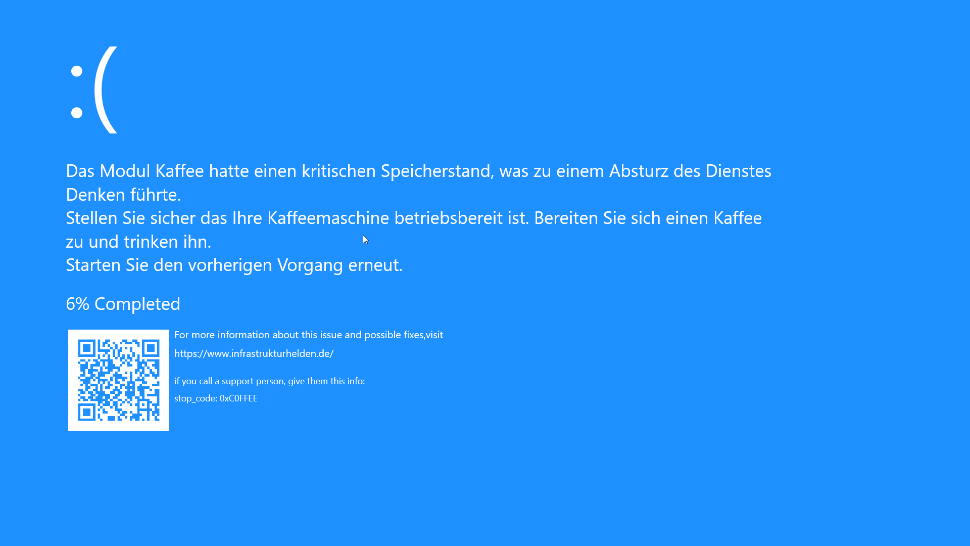 Desktop Wallpaper BSOD 0xC0FFEE