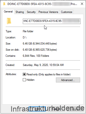 Microsoft Connected Cache mit SCCM einrichten - computergenerierter alternativtext doinc e77dd8do Connecetd Cache-Ordner Eingenschaften auf dem SCCM DP