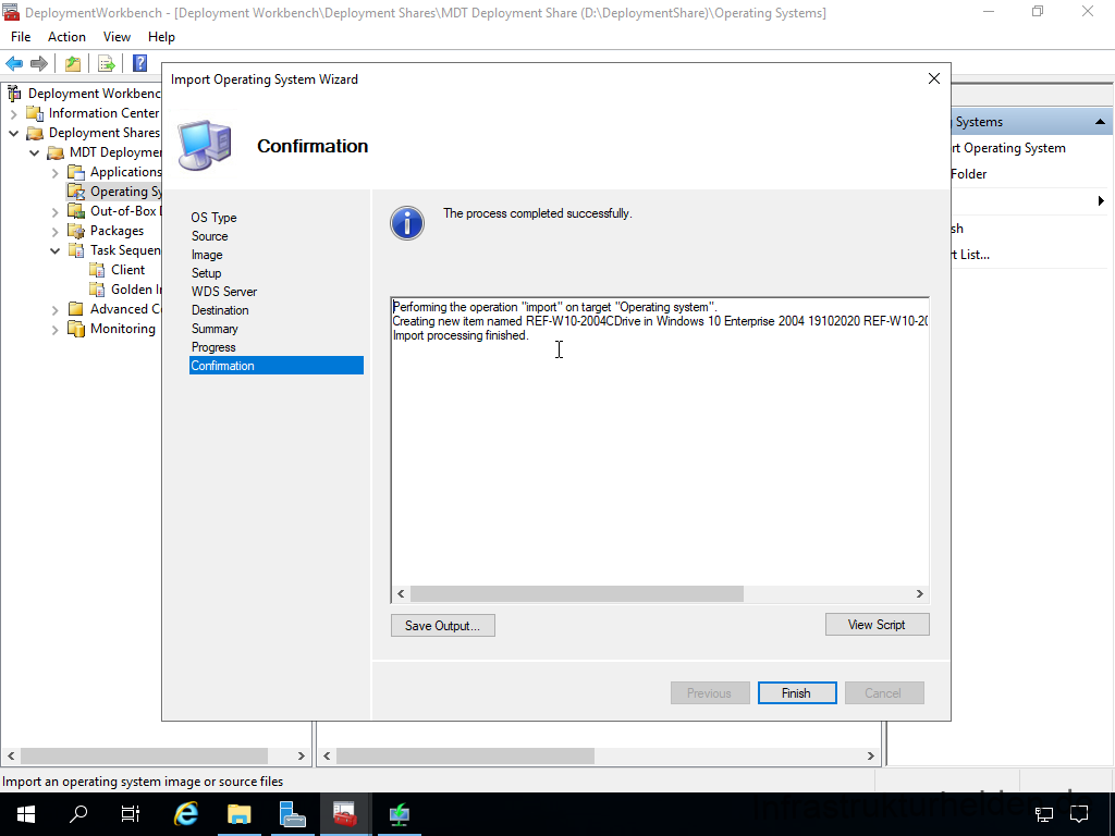 Netzwerkinstallation mit dem Microsoft Deployment Toolkit – Teil 4: Integration des Base Image und des Windows Deployment Service - computergenerierter alternativtext deplcymentwcrk 32 Screenshot: Deployment Workbench - import des Base Image in MDT - Confirmation