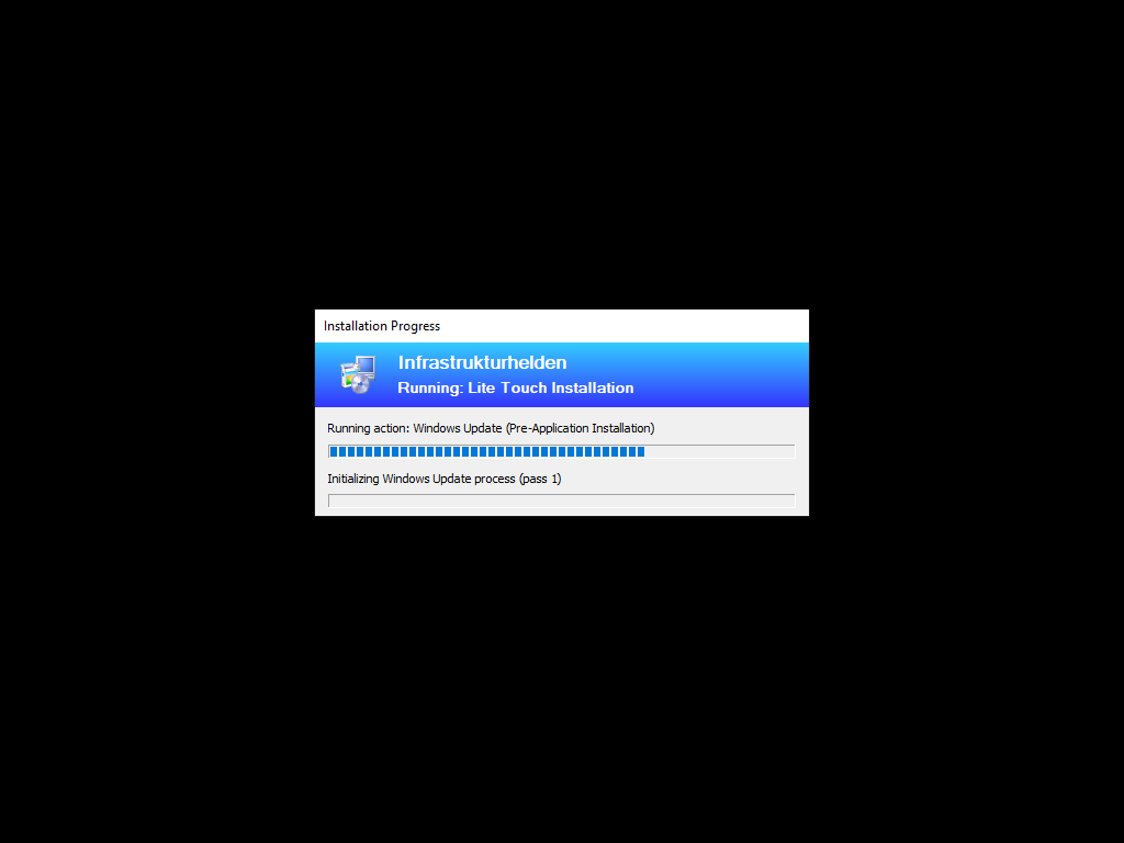 Netzwerkinstallation mit dem Microsoft Deployment Toolkit – Teil 3: Erstellung von Tasksequenzen - computergenerierter alternativtext installation p 1 Screenshot: MDT - Testinstallation - Installation Process