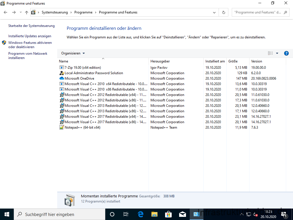 Netzwerkinstallation mit dem Microsoft Deployment Toolkit – Teil 4: Integration des Base Image und des Windows Deployment Service - computergenerierter alternativtext programme und 1 Screenshot: Installierte Anwendungen aus dem Golden Image und der normalen Task Sequenz