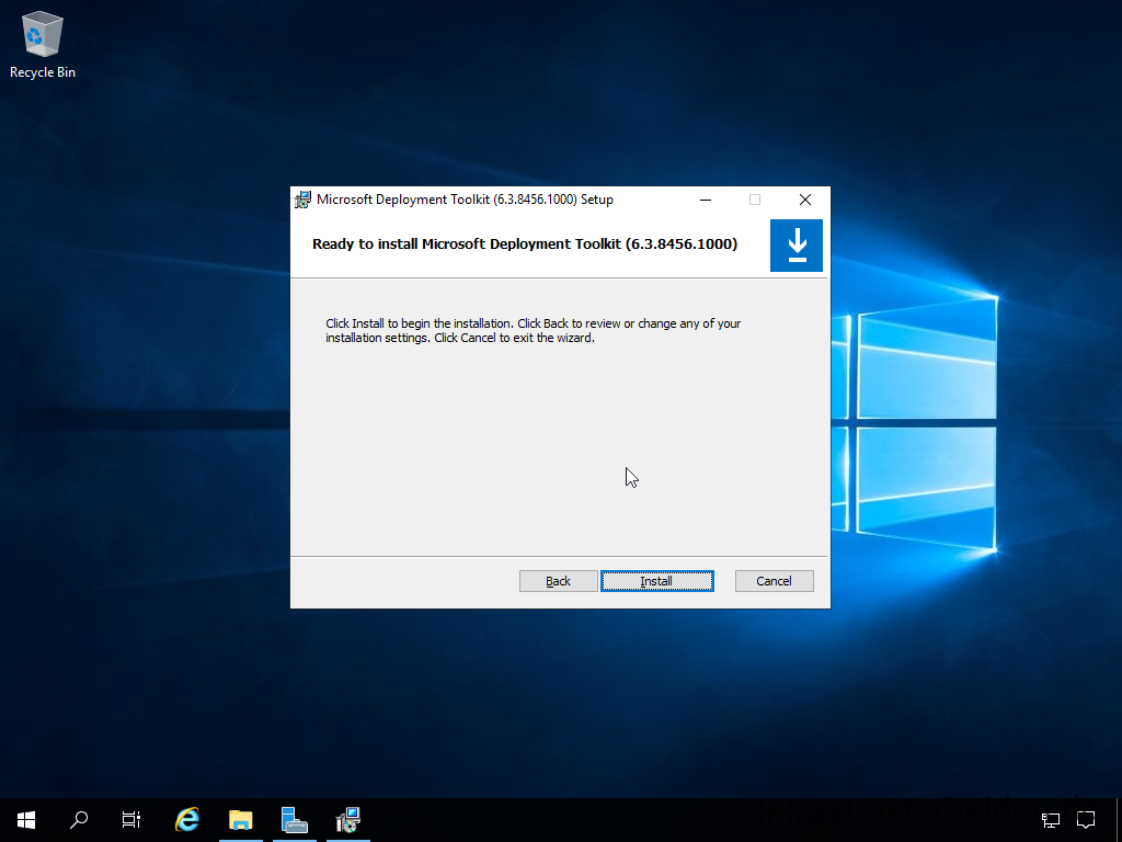 Netzwerkinstallation mit dem Microsoft Deployment Toolkit – Teil 1: Hinweise, Vorbereitung und Einrichtung - computergenerierter alternativtext recycle bin m 4 Installation des Microsoft Deployment Toolkit (MDT) - Install