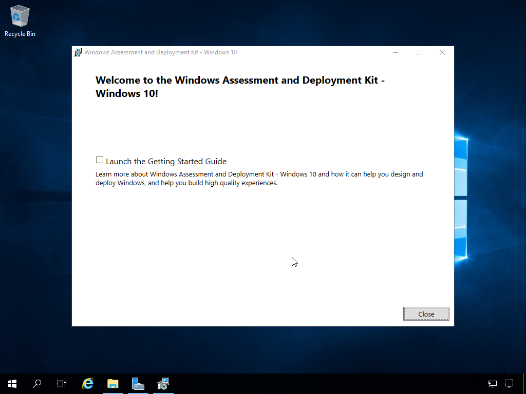 Netzwerkinstallation mit dem Microsoft Deployment Toolkit – Teil 1: Hinweise, Vorbereitung und Einrichtung - computergenerierter alternativtext recycle bin u 1 Install Windows Assessment and Deployment Kit -