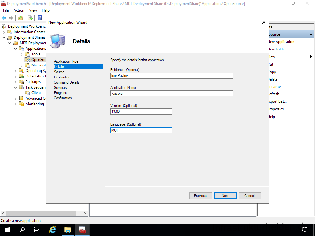 Network Installation with the Microsoft Deployment Toolkit - Part 2: Service Account, Drivers, Software, Base Image Considerations 21 MDT Deployment Workbench - Installation von MSI basierten Anwendungen - Details