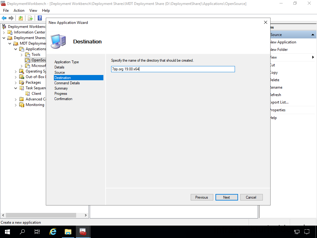 Network Installation with the Microsoft Deployment Toolkit - Part 2: Service Account, Drivers, Software, Base Image Considerations 23 MDT Deployment Workbench - Installation von MSI basierten Anwendungen - Destination