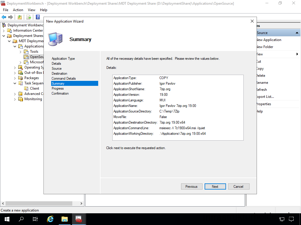 Network Installation with the Microsoft Deployment Toolkit - Part 2: Service Account, Drivers, Software, Base Image Considerations 25 MDT Deployment Workbench - Installation von MSI basierten Anwendungen - Summary
