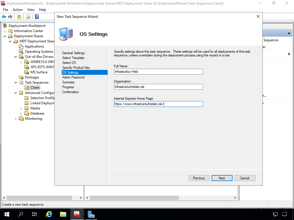 Netzwerkinstallation mit dem Microsoft Deployment Toolkit – Teil 3: Erstellung von Tasksequenzen - deploymentwcrkbench deployment workbench depicy 55 Screenshot: MDT Deployment Workbench - Erstellung einer Tasksequenz - OS Settings