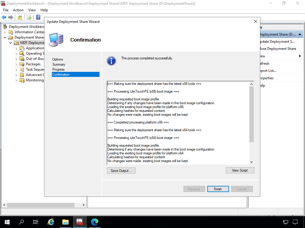 Netzwerkinstallation mit dem Microsoft Deployment Toolkit – Teil 3: Erstellung von Tasksequenzen - deploymentwcrkbench deployment workbench depicy 61 Screenshot: MDT Deployment Workbench - Update Deployment Share