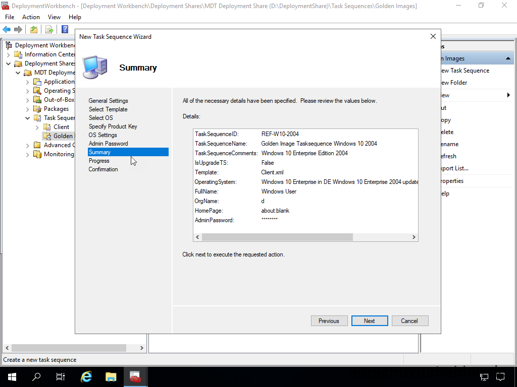 Netzwerkinstallation mit dem Microsoft Deployment Toolkit – Teil 4: Integration des Base Image und des Windows Deployment Service - deploymentwcrkbench deployment workbench depicy 68 Screenshot: Deployment Workbench - Erstellen des Base Images - Summary