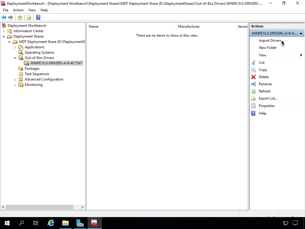 Network Installation with the Microsoft Deployment Toolkit - Part 2: Service Account, Drivers, Software, Base Image Considerations 5 MDT Deployment Workbench - Importieren der Treibern - Import Driver
