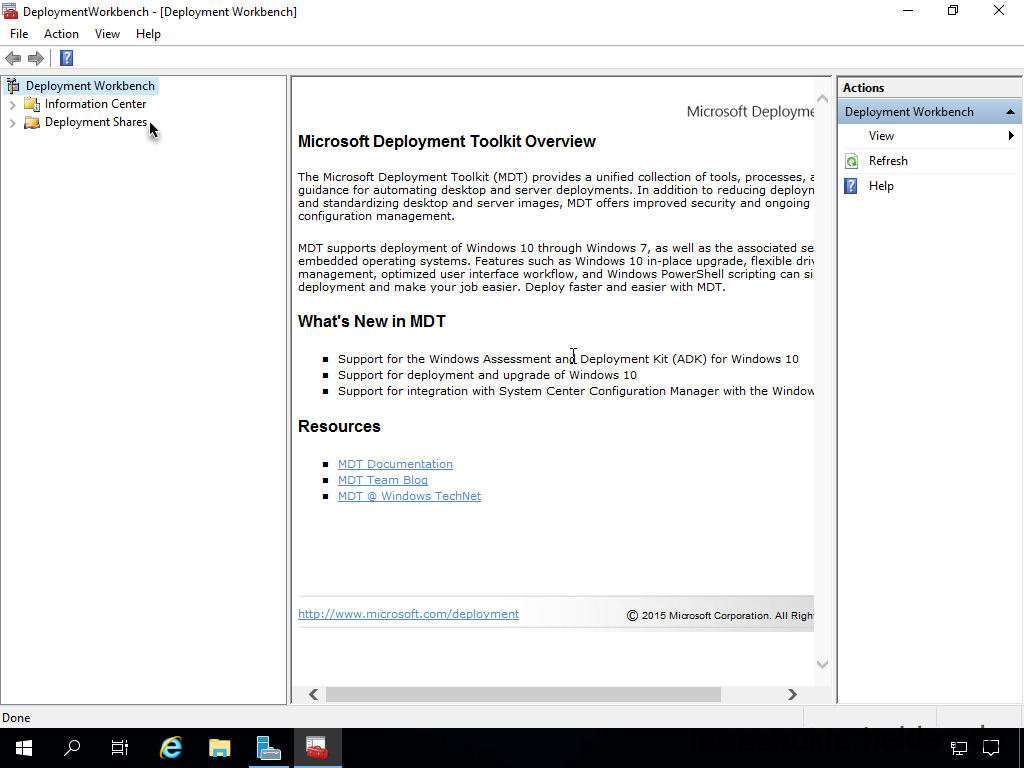 Netzwerkinstallation mit dem Microsoft Deployment Toolkit – Teil 1: Hinweise, Vorbereitung und Einrichtung - deploymentworkbench deployment workbench file Screenshot: Deployment Workbench