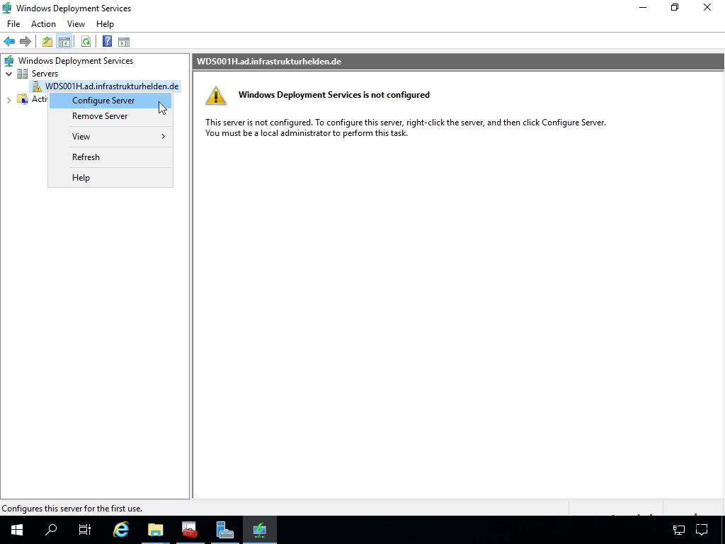 Screenshot: Konfiguration des Windows Deployment Service - Configure Server
