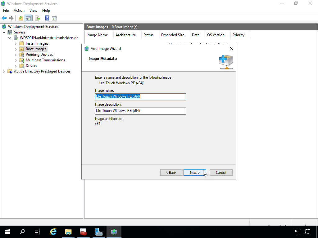 Netzwerkinstallation mit dem Microsoft Deployment Toolkit – Teil 4: Integration des Base Image und des Windows Deployment Service - windows deployment services file action view help 21 Screenshot: Konfiguration des Windows Deployment Service