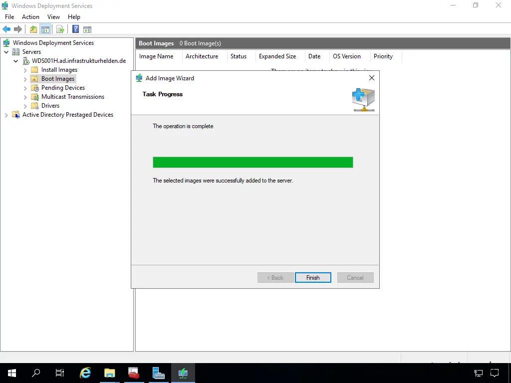 Screenshot: Konfiguration des Windows Deployment Service