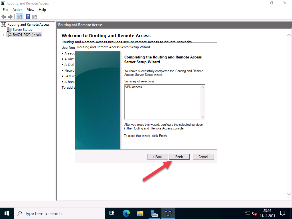 20211111 RAS2022 RRAS console 06 VPN Server with Windows Server 2022 (RAS) 22