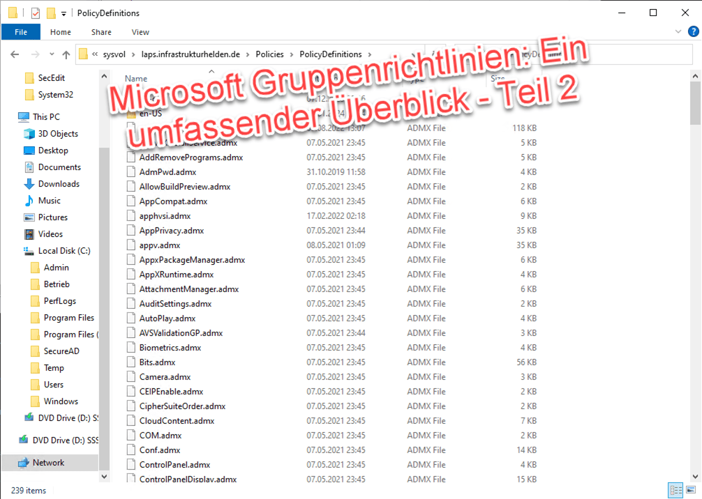 Microsoft Gruppenrichtlinien: Ein umfassender Überblick – ADMX Vorlagen und Speicherorte